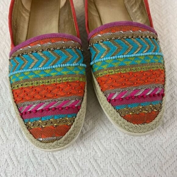 Donald J. Pliner Pizasp Southwestern Beaded Espadrille Slip On Shoes 8.5 Beach - Picture 2 of 14
